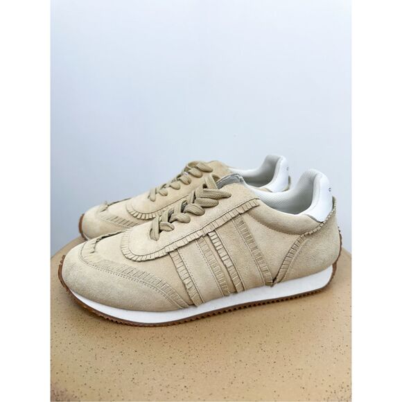 Charlotte Stone Women’s Suede Leather Low Ankle Dean in Tan Sand - Picture 3 of 11